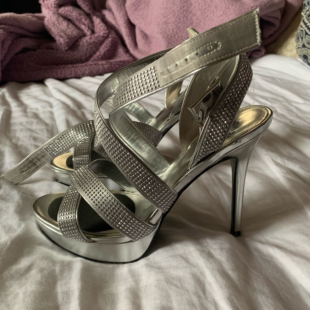 Silver shoes perfect for a dressy occasion